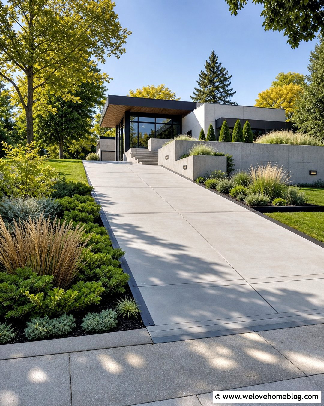 Modern Concrete Terrace Driveway - 20 terrace driveway ideas