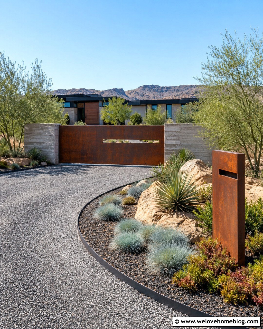 Modern Corten Steel Driveway Gate - 20 Driveway Gate Modern Ideas