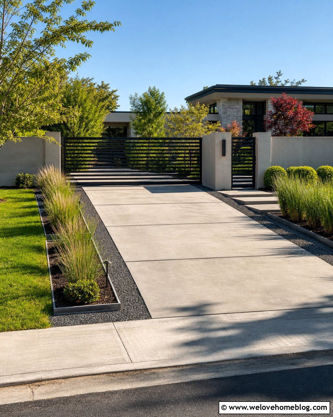 Modern Driveway Entrance With Metal Gate - 40 driveway entrance ideas