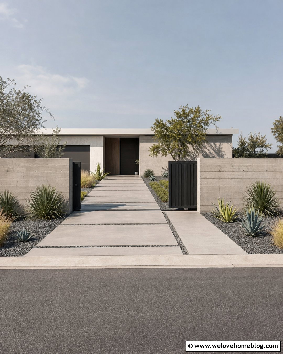 Modern Driveway Gate With Concrete Walls - 20 modern gate driveway ideas