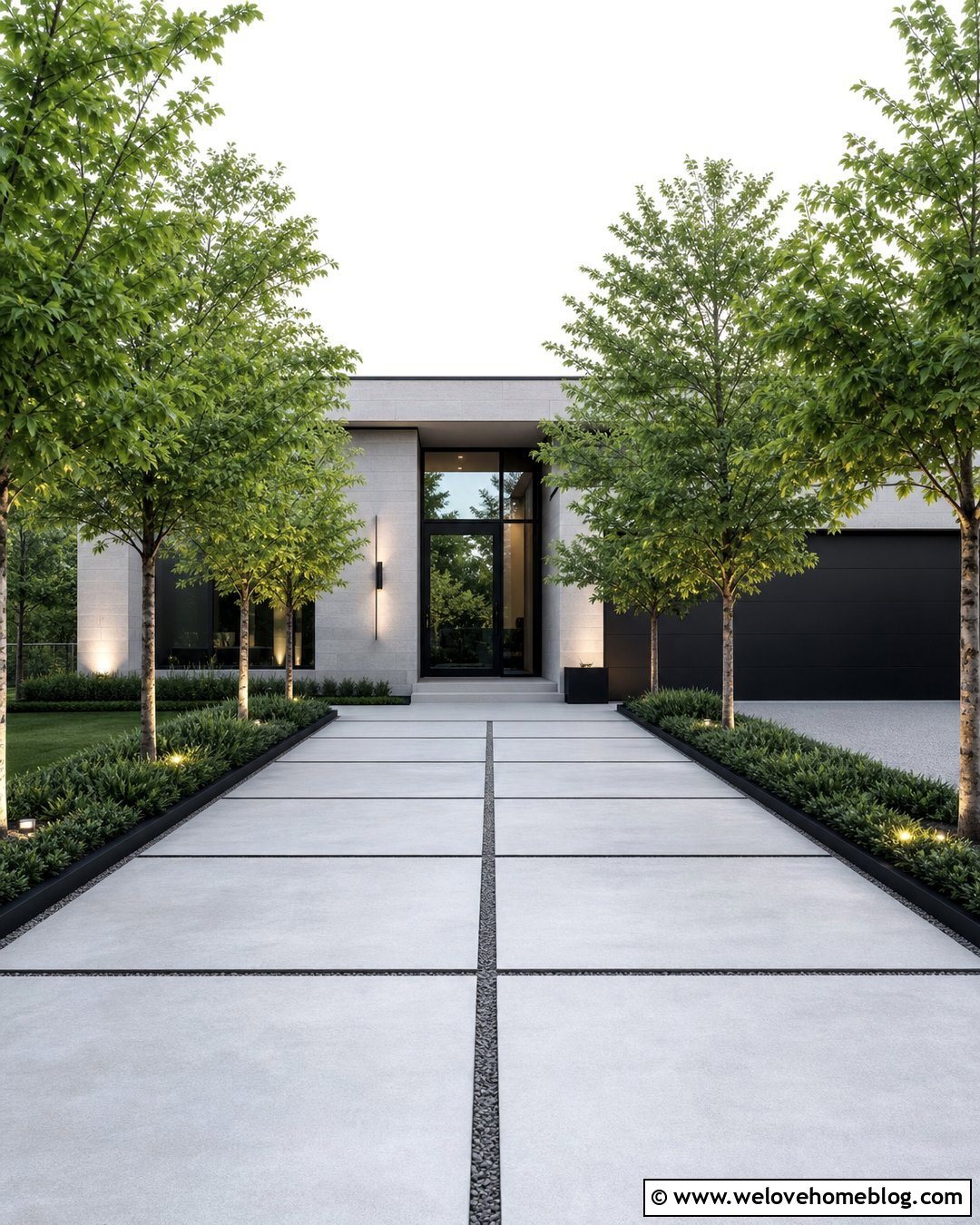 Modern Driveway With Hornbeam Trees On Both Sides - 25 Driveway With Trees On Both Sides Ideas