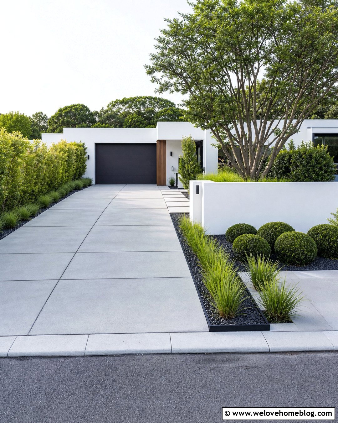 Modern Driveway With Minimal Landscaping - 25 Driveway Modern Ideas