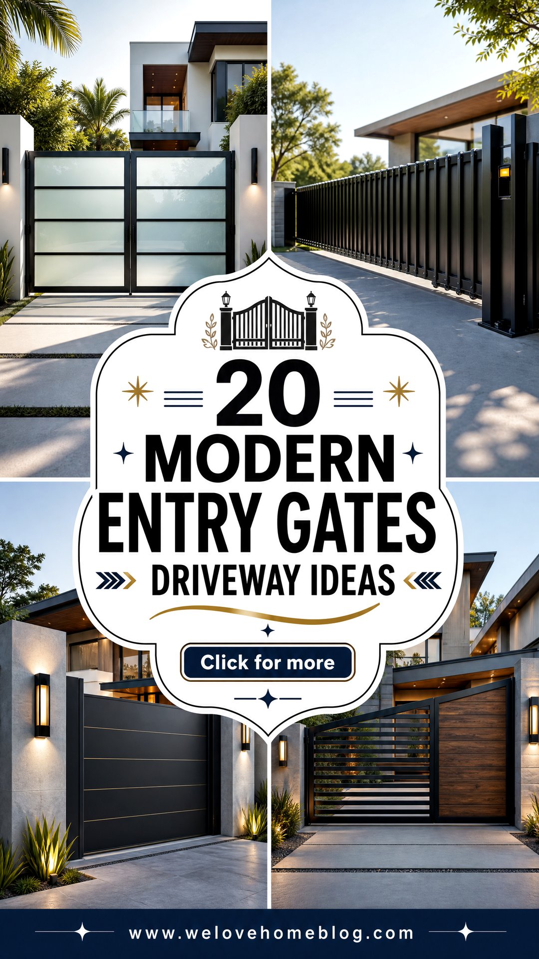 20 Modern Entry Gates Driveway Ideas for a Grand Welcome - 20 Modern Entry Gates Driveway Ideas for a Grand Welcome