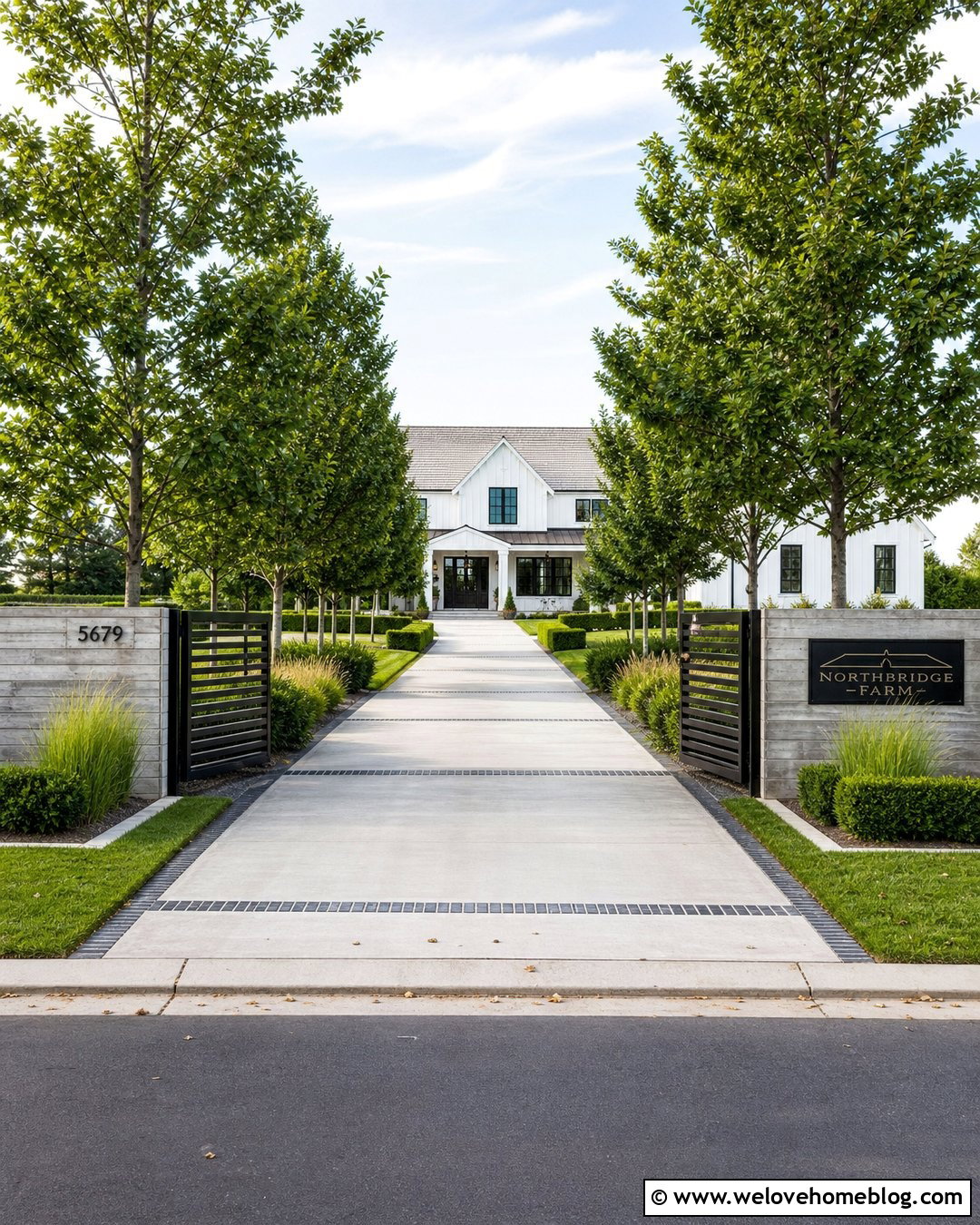Modern Farm Sign With Concrete Driveway - 40 Farm Signs Entrance Driveways Ideas