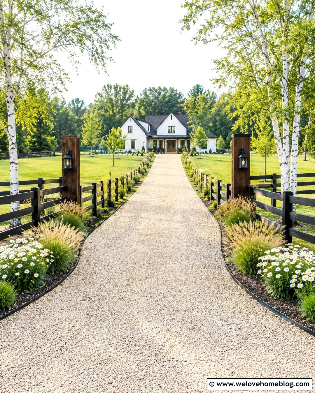 20 Modern Farmhouse Driveway Entrance Ideas With Rustic Charm