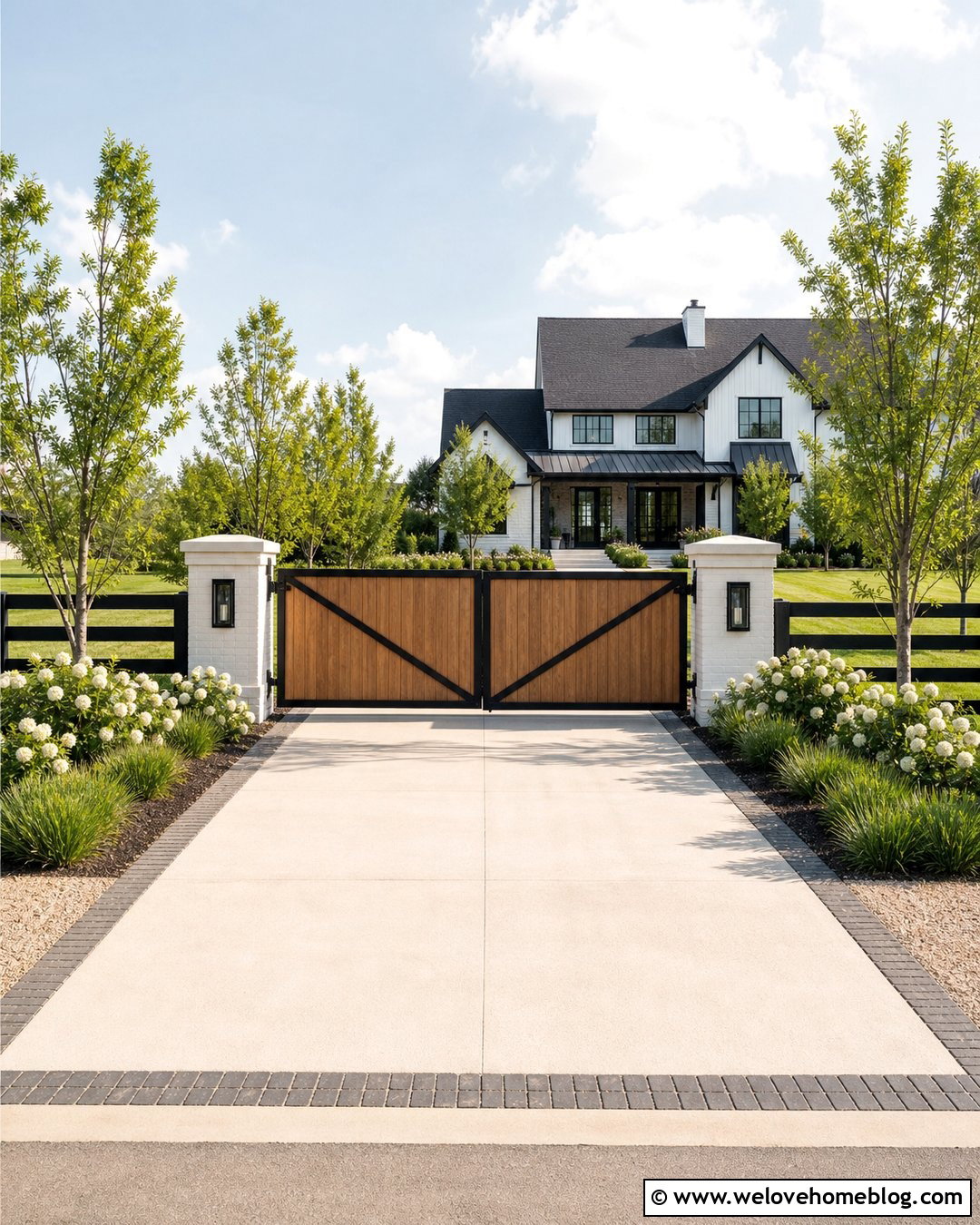 Modern Farmhouse Driveway Gate - 40 unique driveway gates