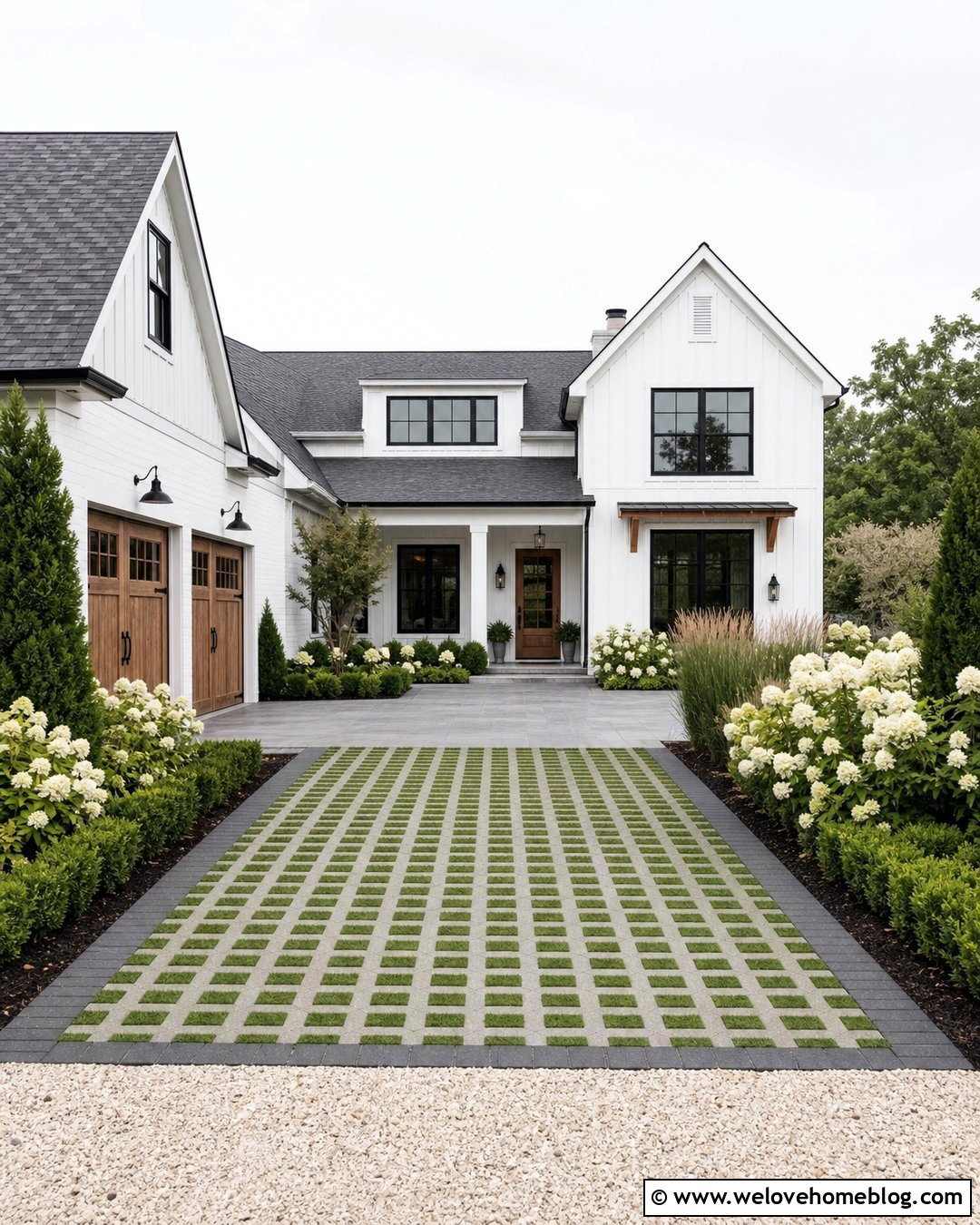 Modern Farmhouse Grass Paver Driveway - 45 grass pavers driveway ideas