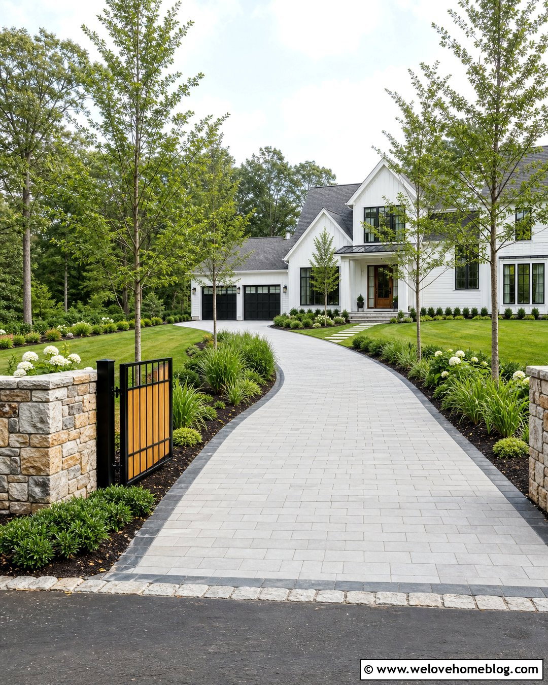 Modern Farmhouse Luxury Driveway - 45 Luxury Driveway Ideas