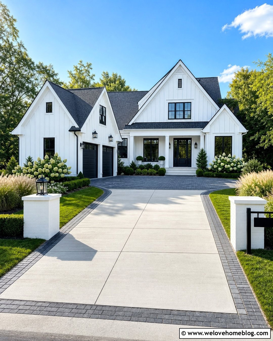 Modern Farmhouse Saw Cut Concrete Driveway - 20 Saw Cut Concrete Driveway Designs Ideas