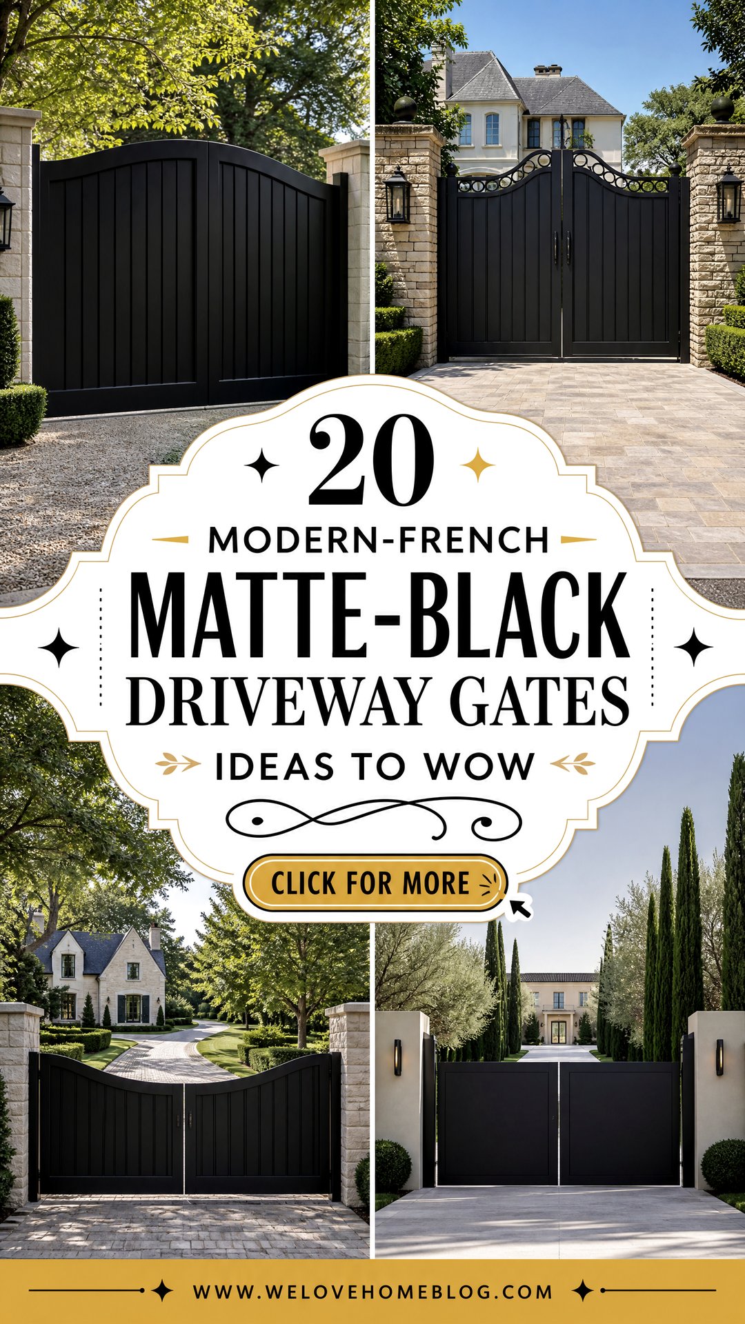 20 Modern-French Matte-Black Driveway Gates Ideas to Wow - 20 Modern-French Matte-Black Driveway Gates Ideas to Wow