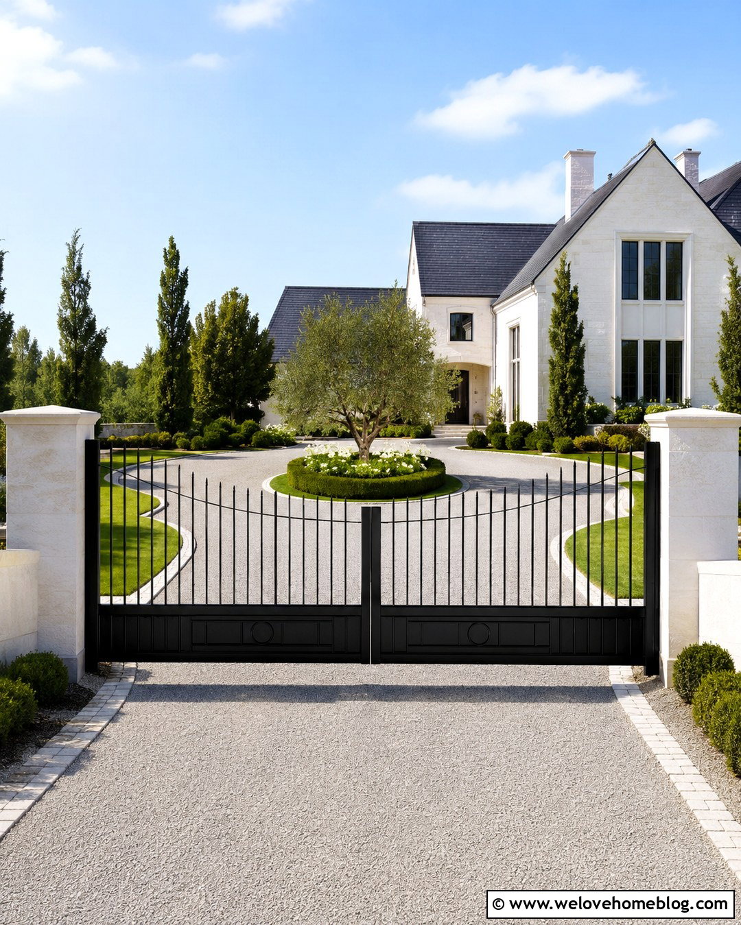 20 Modern-French Matte-Black Driveway Gates Ideas to Wow
