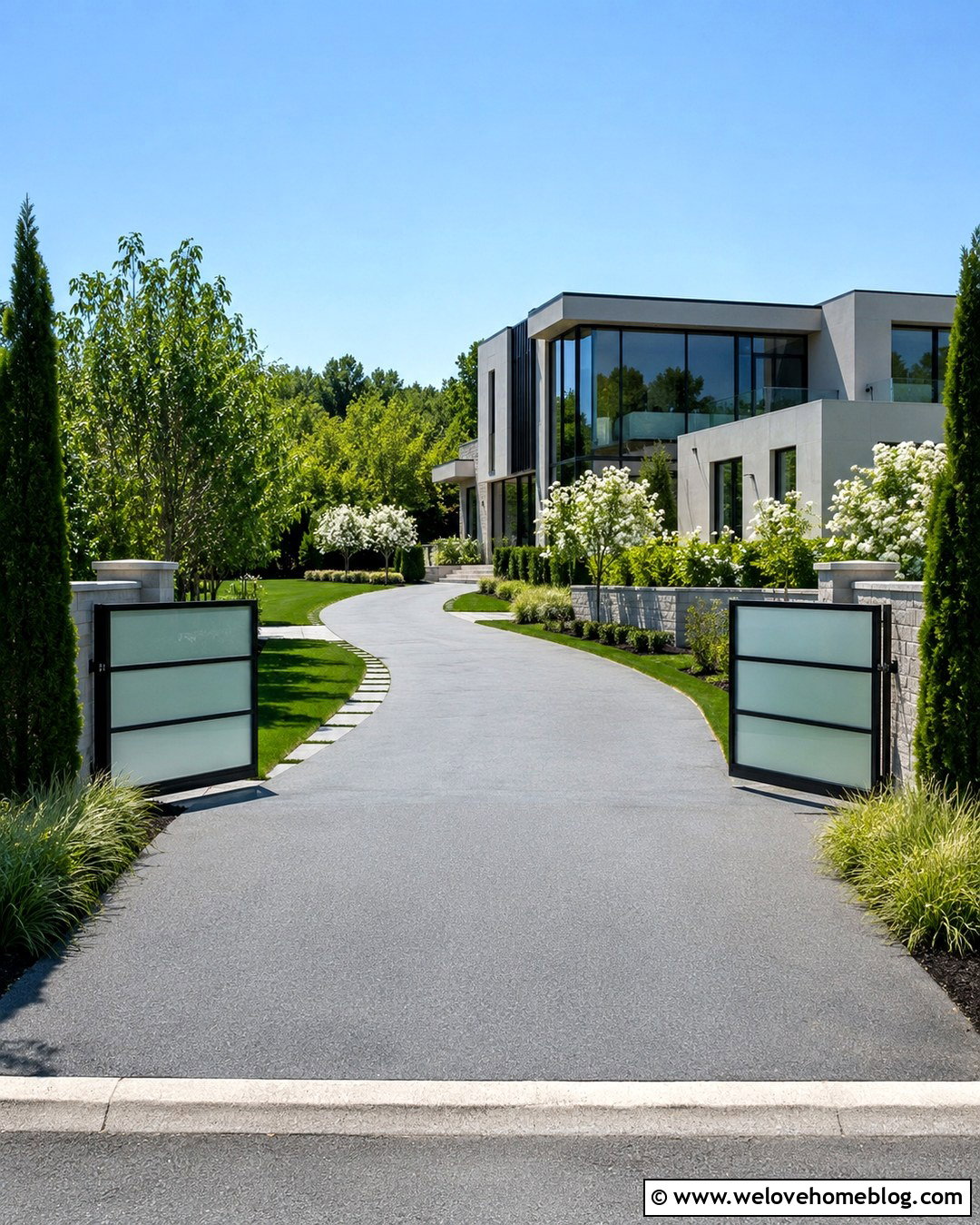 Modern Frosted Glass Driveway Gate - 20 Driveway Gate Modern Ideas