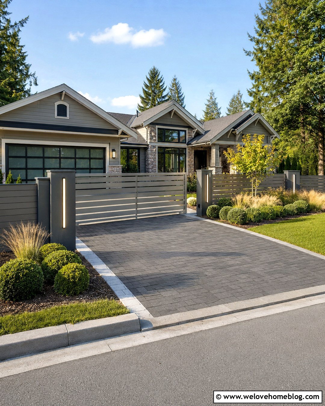 Modern Gate With Integrated Lighting - 20 Driveway Gate Modern Ideas