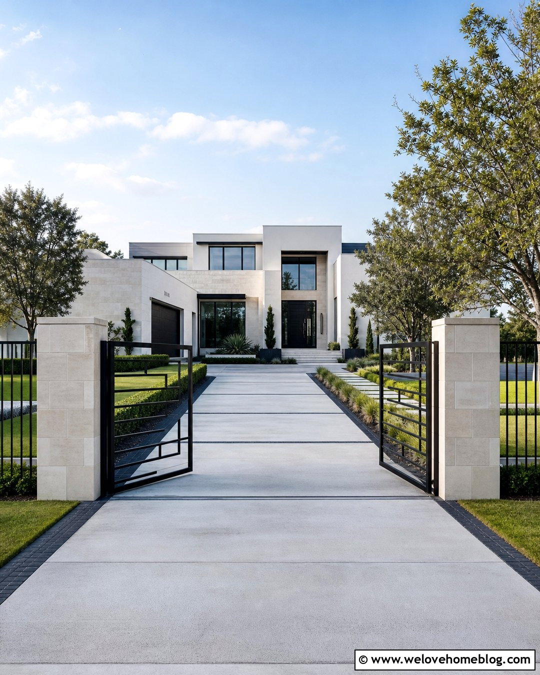Modern Geometric Driveway Gate - 35 Modern Gates Driveway Ideas