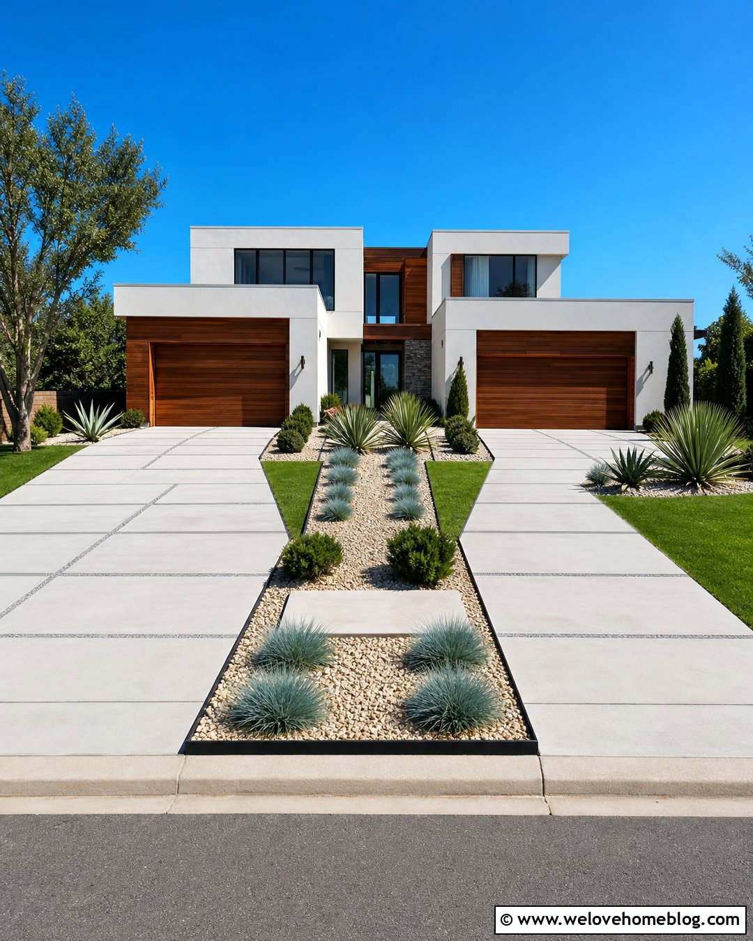 Modern Gravel Landscape Between Driveways - 20 landscape between driveways ideas