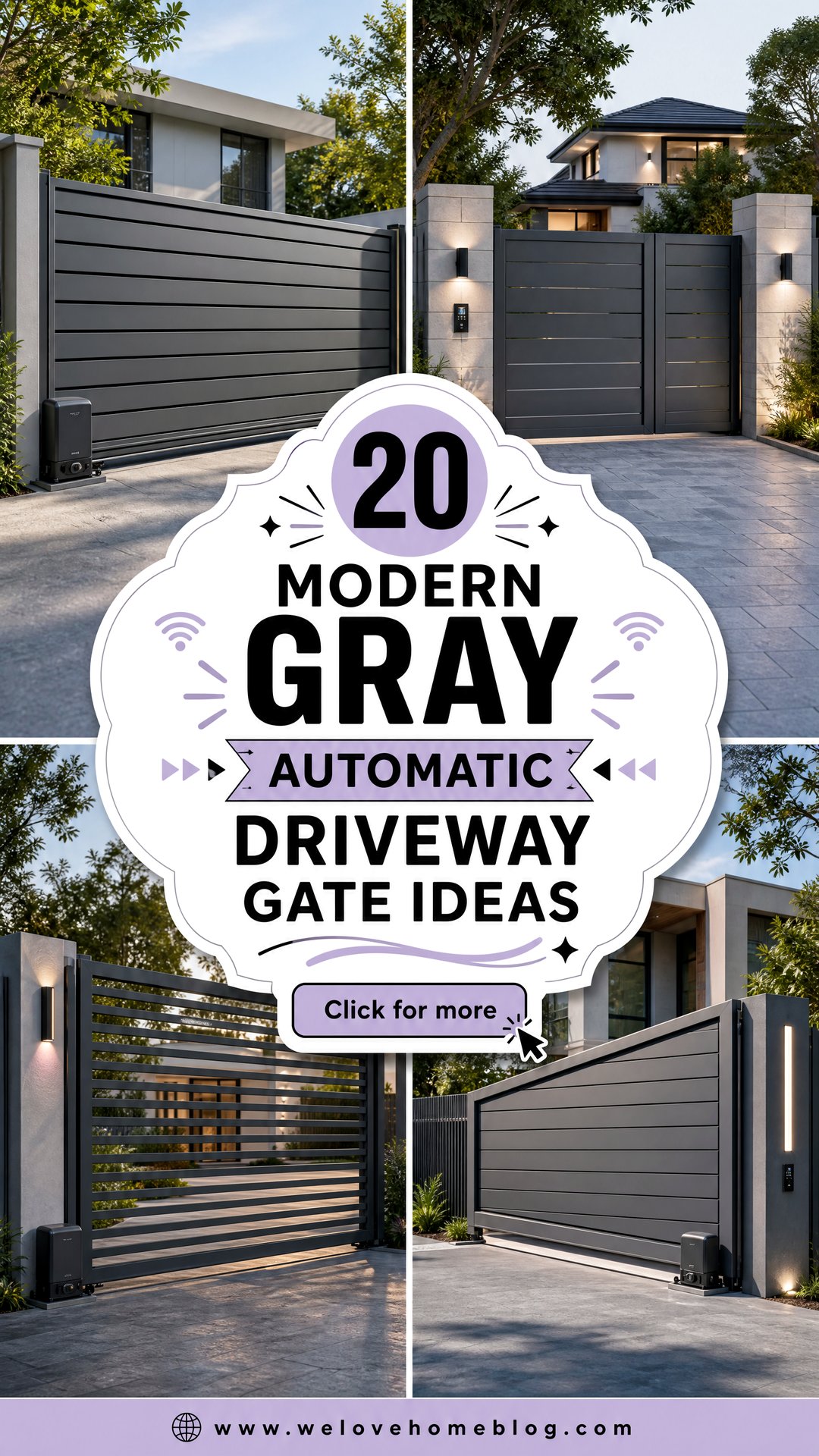 20 Modern Gray Automatic Driveway Gate Ideas for Smart Homes - 20 Modern Gray Automatic Driveway Gate Ideas for Smart Homes
