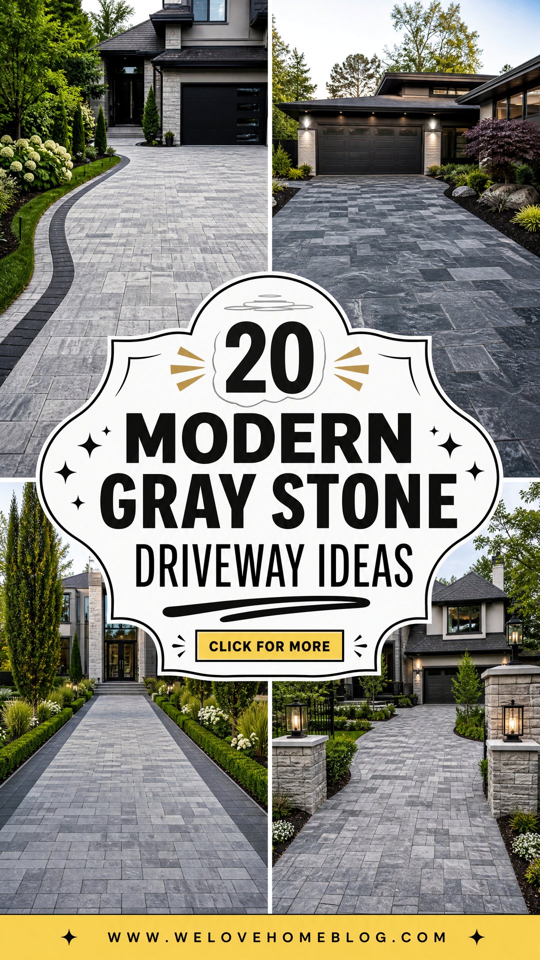 20 Modern Gray Stone Driveway Ideas for Refined Curb Appeal - 20 Modern Gray Stone Driveway Ideas for Refined Curb Appeal