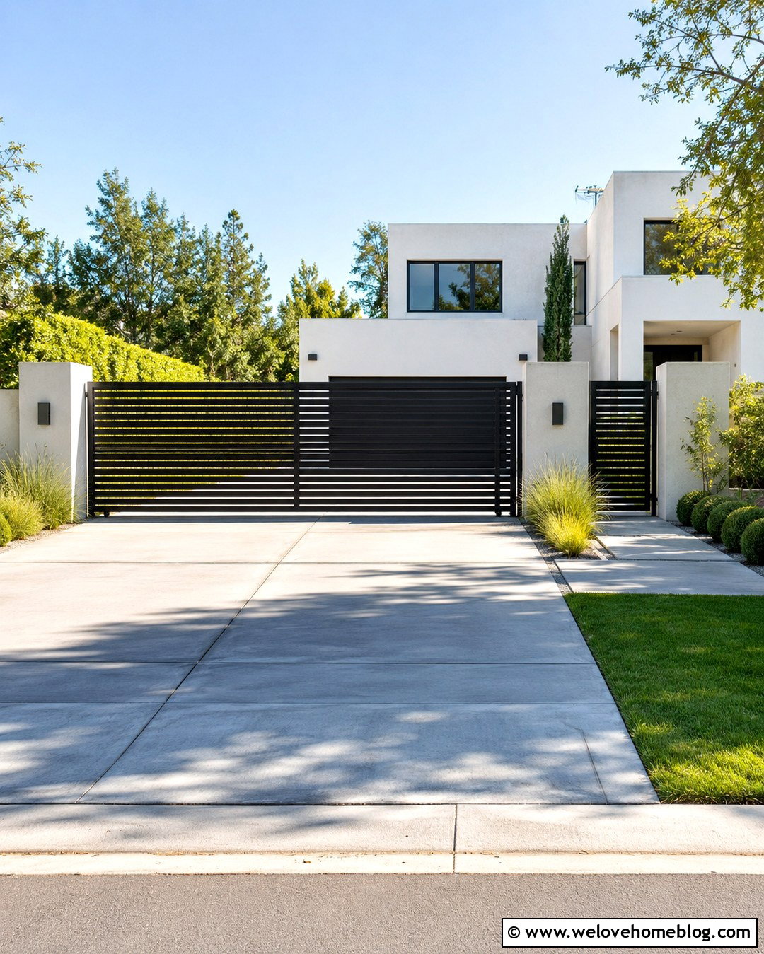 Modern Horizontal Aluminum Driveway Gate - 20 driveway & walkway aluminum gates ideas