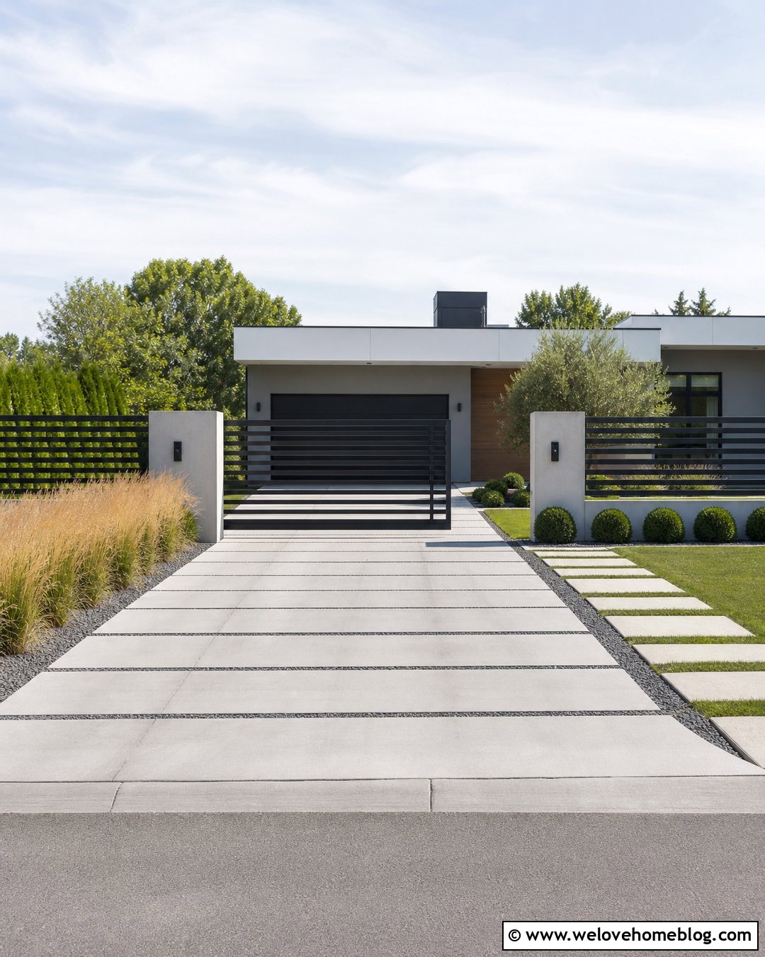 Modern Horizontal Slat Driveway Gate - 20 Modern Entry Gates Driveway Ideas