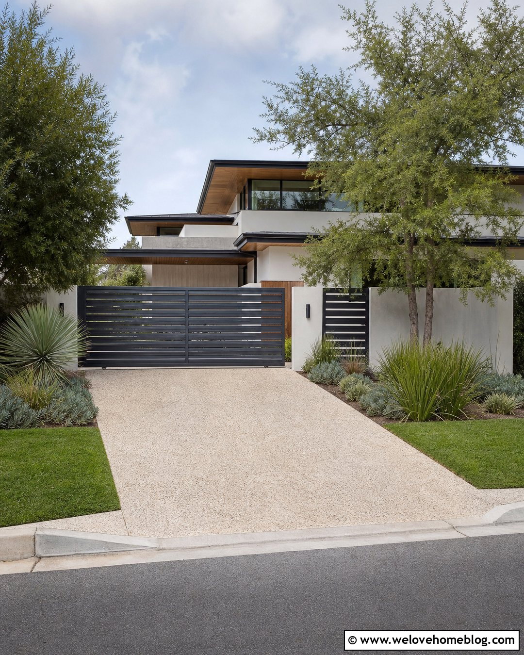 Modern Louvered Driveway Gate - 35 Modern Gates Driveway Ideas