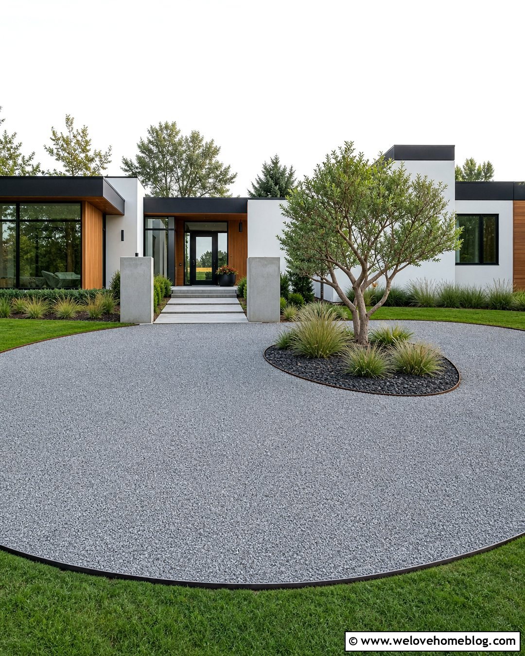 Modern Pea Gravel Circle Driveway - 20 Pea Gravel Circle Driveway Ideas