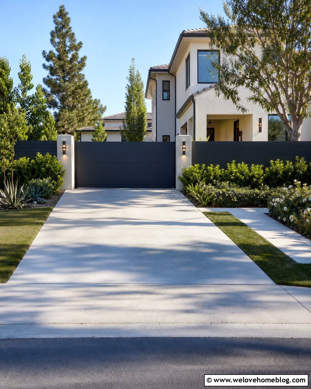 Modern Privacy Driveway Gate - 35 Modern Gates Driveway Ideas