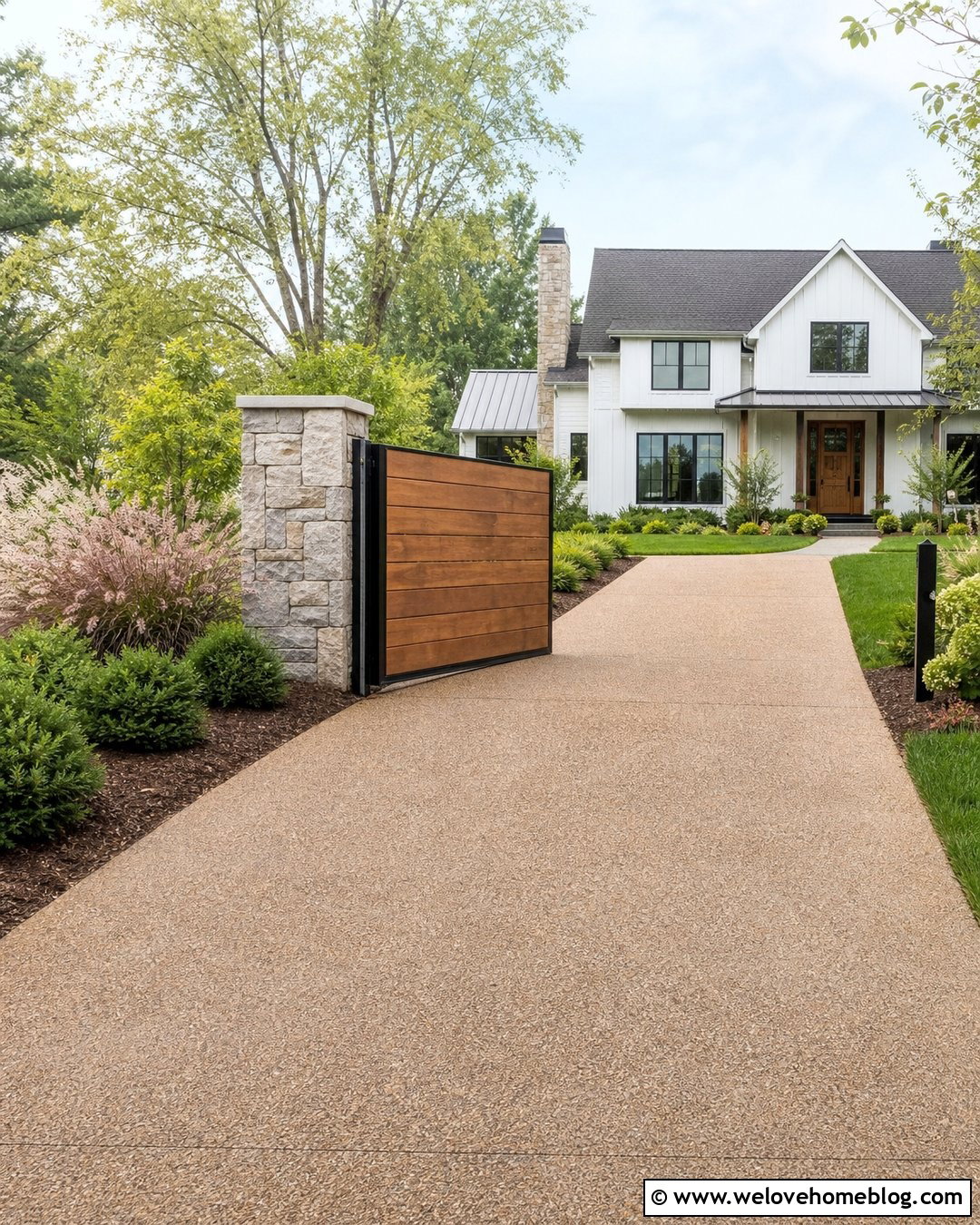 Modern Single Swing Driveway Gate - 35 Modern Gates Driveway Ideas