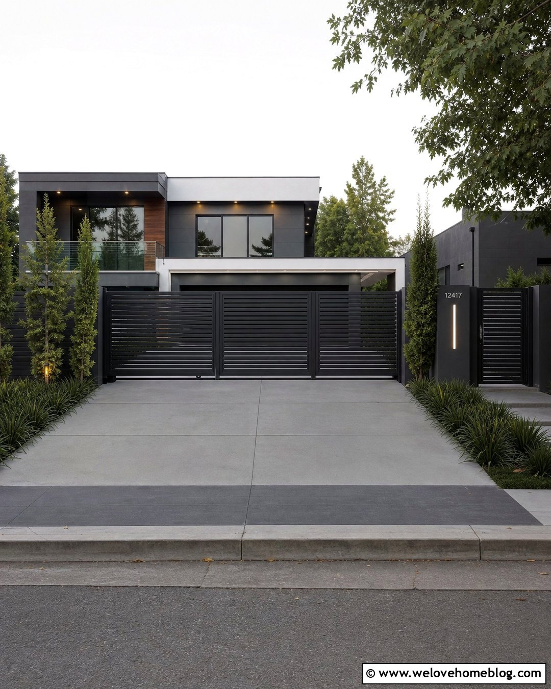 Modern Telescopic Sliding Driveway Gate - 20 Modern Entry Gates Driveway Ideas