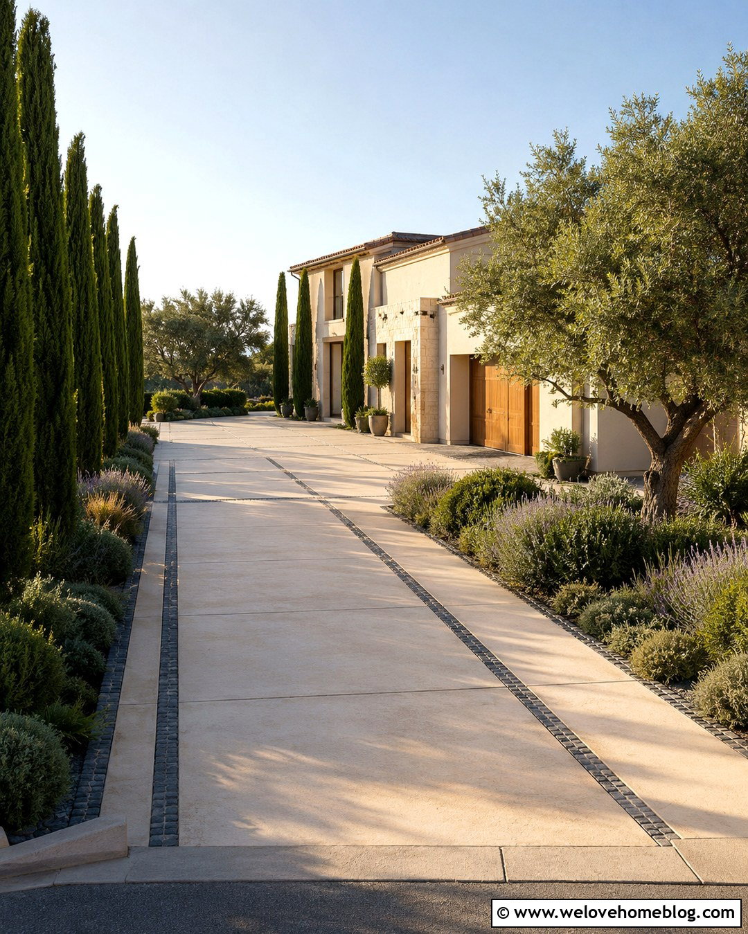 Modern Tuscan Concrete Driveway - 20 Tuscan Driveway Ideas