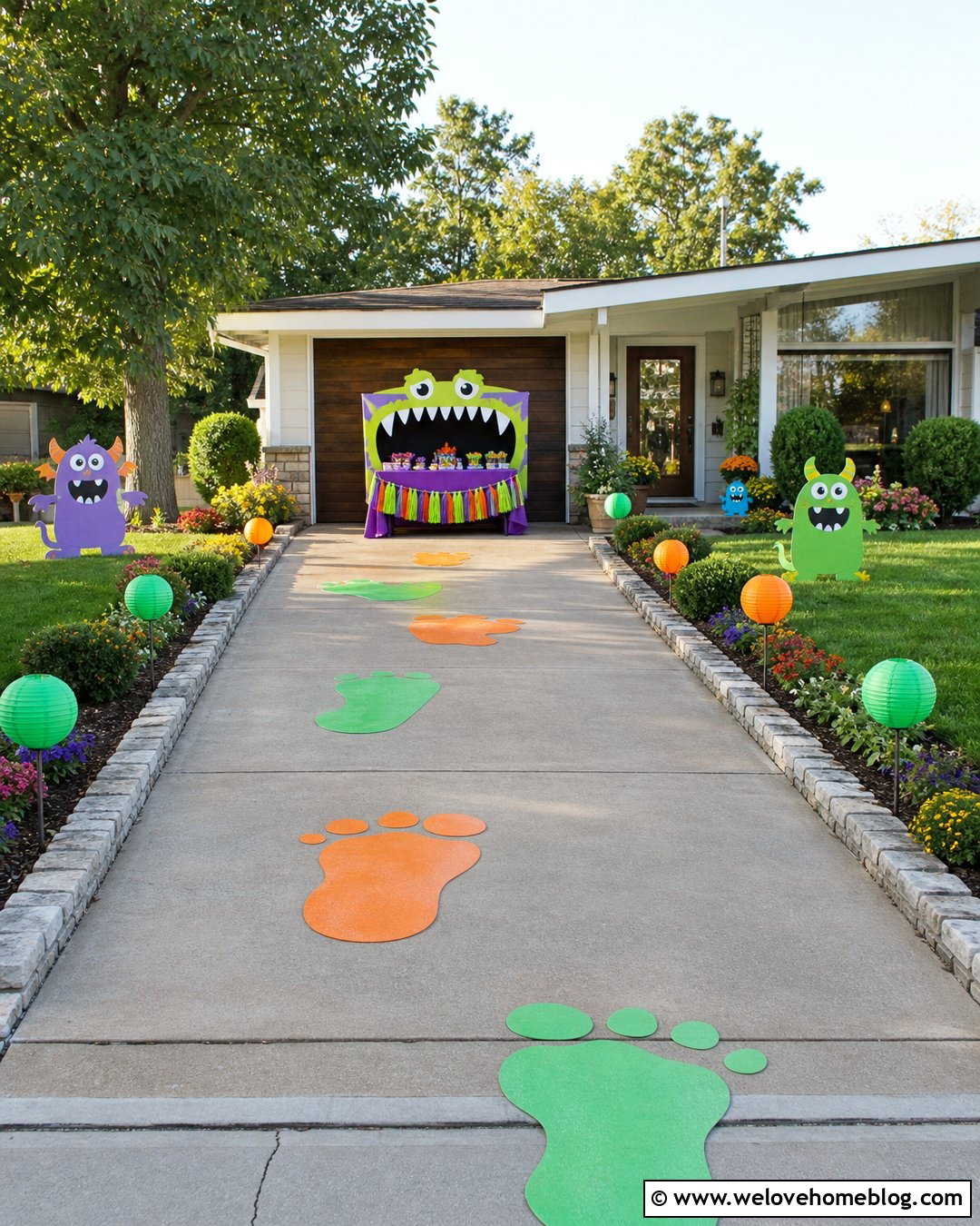 Monster Footprint Trick Or Treat Driveway - 25 Trick Or Treat Driveway Ideas