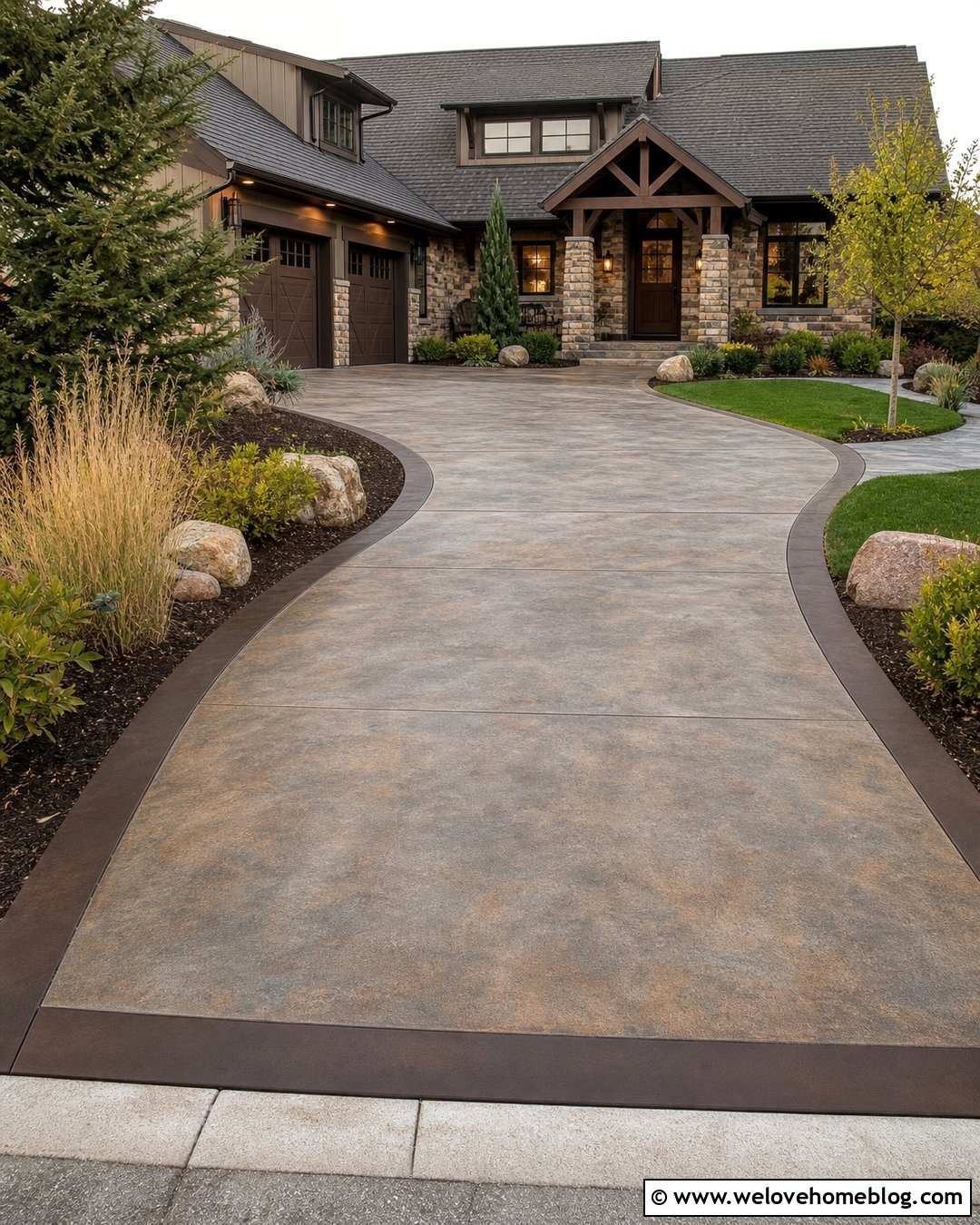 Mottled Stain Concrete Resurfacing Driveway - 20 Concrete Resurfacing Driveways Ideas