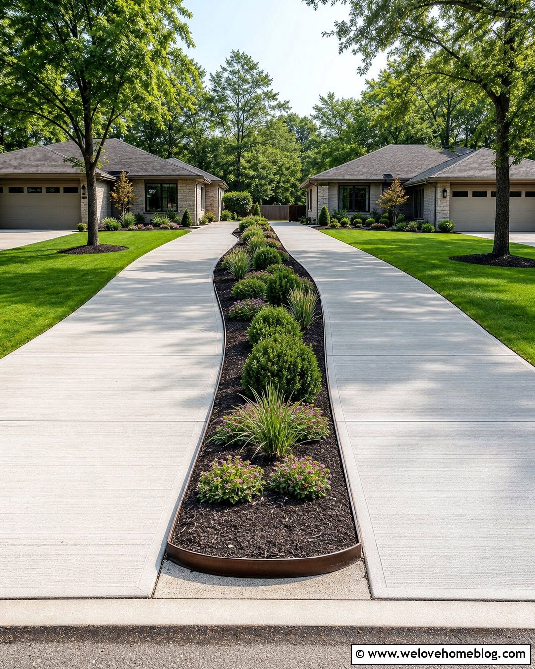 Mulch Bed Shared Driveway Divider - 30 shared driveway divider ideas