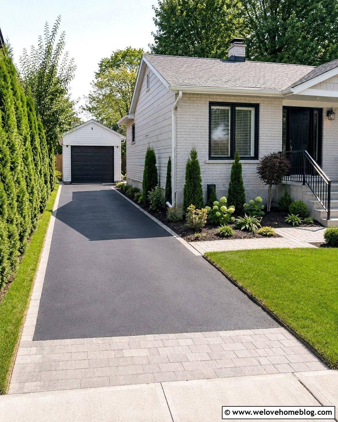 Narrow Asphalt Driveway With Grass Edging - 20 driveway asphalt ideas
