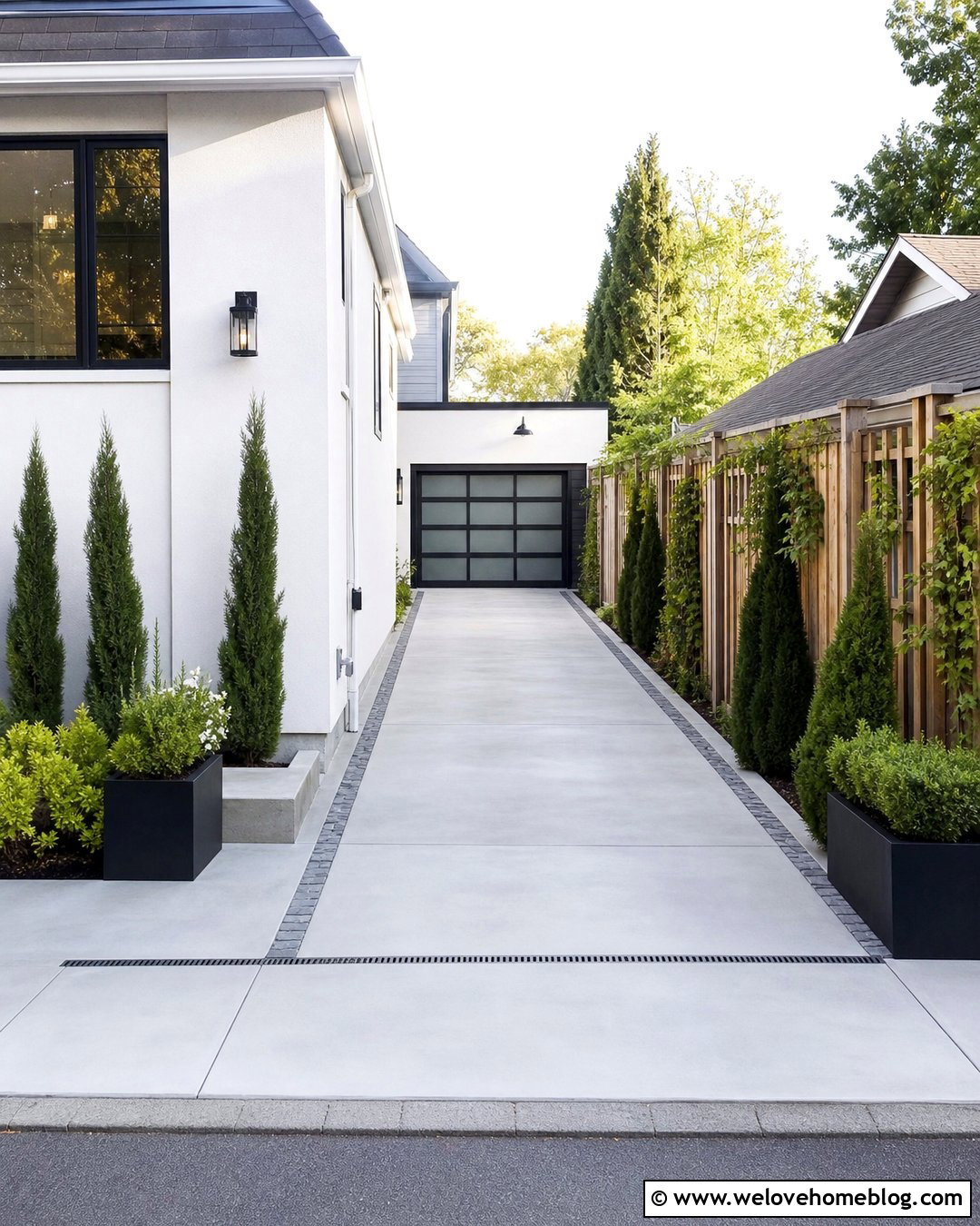Narrow Backyard Driveway With Vertical Landscaping - 20 Driveway Backyard Ideas