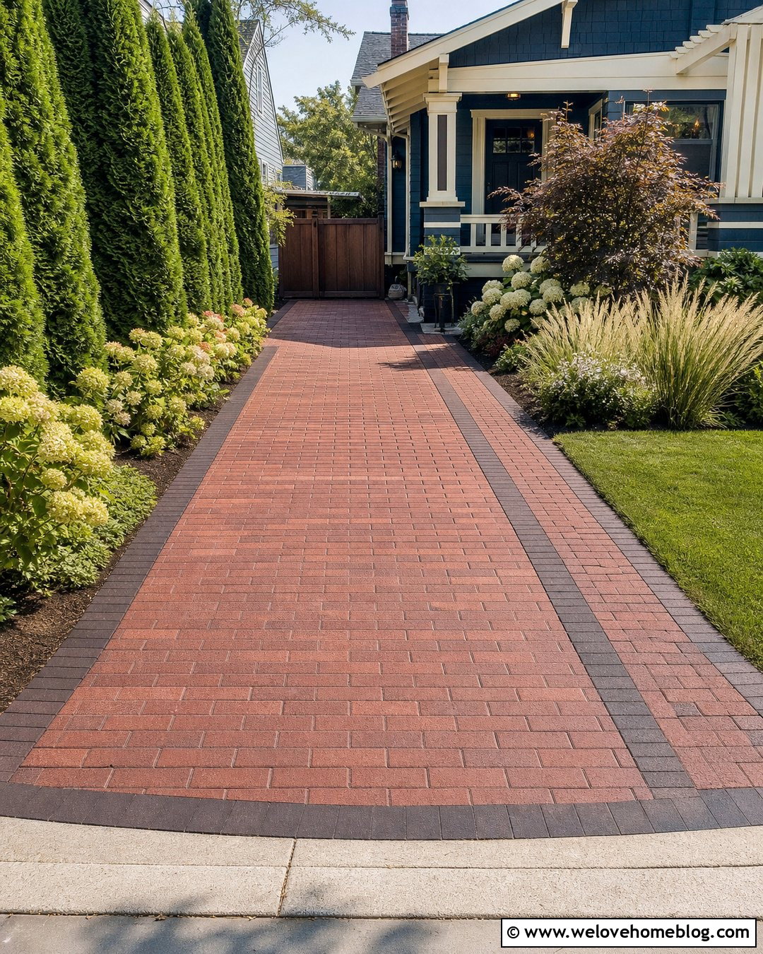 Narrow Brick Driveway - 35 Brick Driveway Ideas