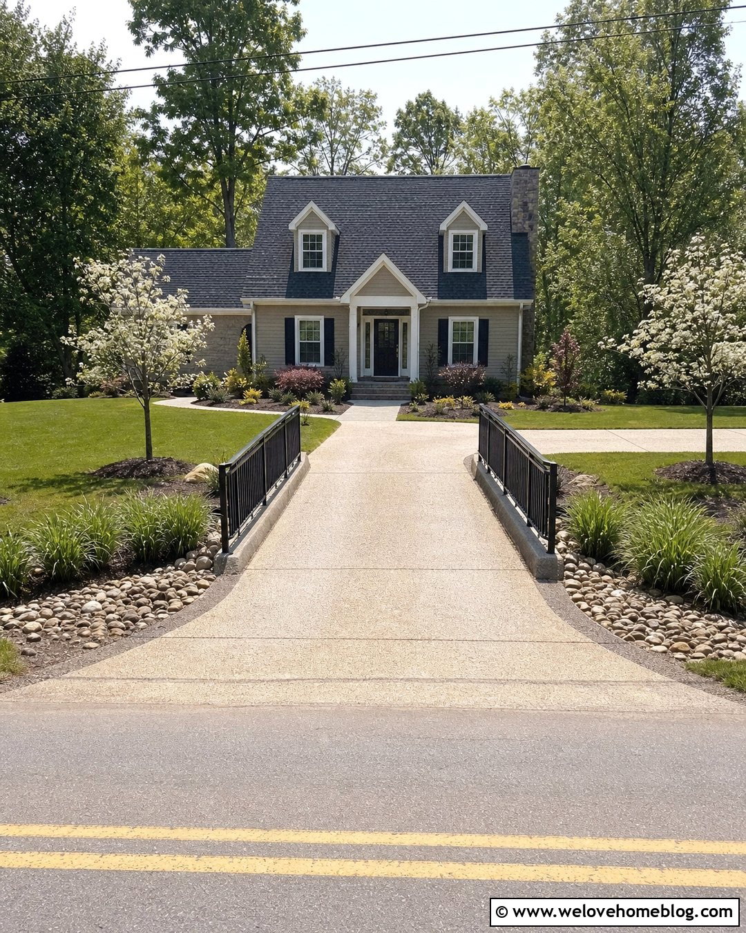 Narrow Driveway Bridge With Safety Rails - 20 Driveway Over Ditch Ideas