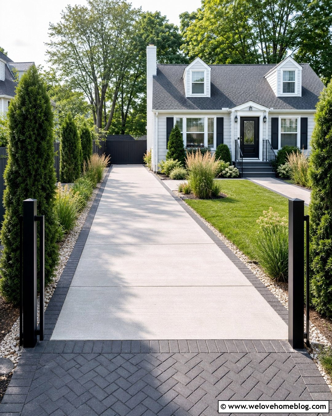 Narrow Driveway Entrance - 35 End Of Driveway Entrance Ideas
