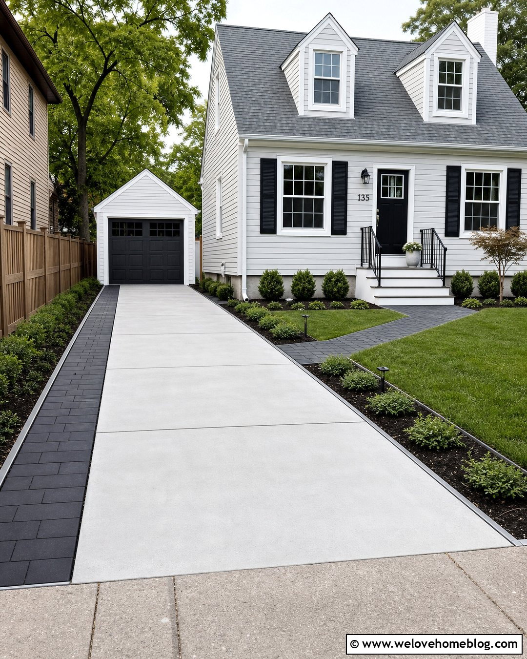 Narrow Driveway Extension With Paver Strips - 35 Extending Driveway Ideas
