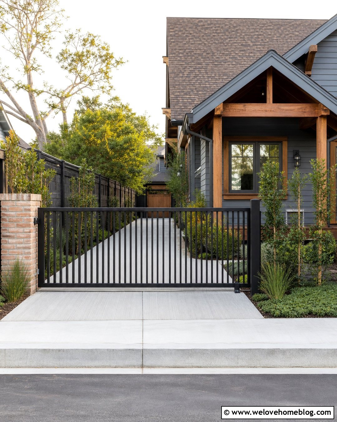 Narrow Driveway Sliding Privacy Gate - 30 privacy gates driveway entrance ideas