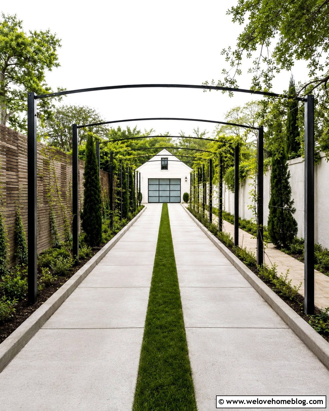 20 Trellis Over Driveway Ideas for a Grand Garden Entrance