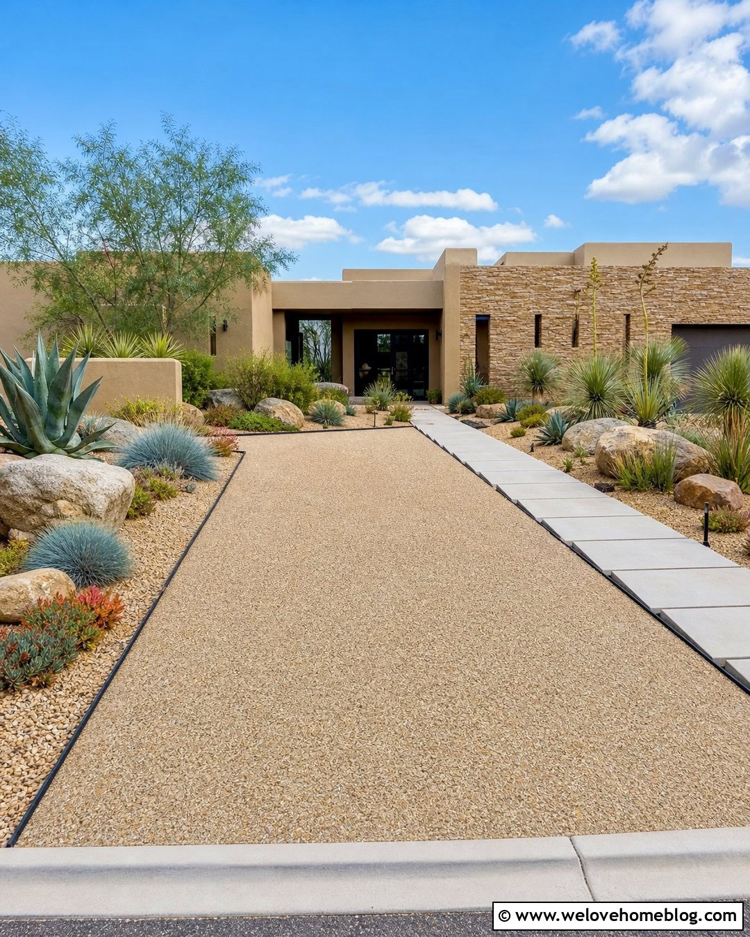 Narrow Driveway With Drought Tolerant Landscaping - 20 Narrow Driveway Garden Ideas
