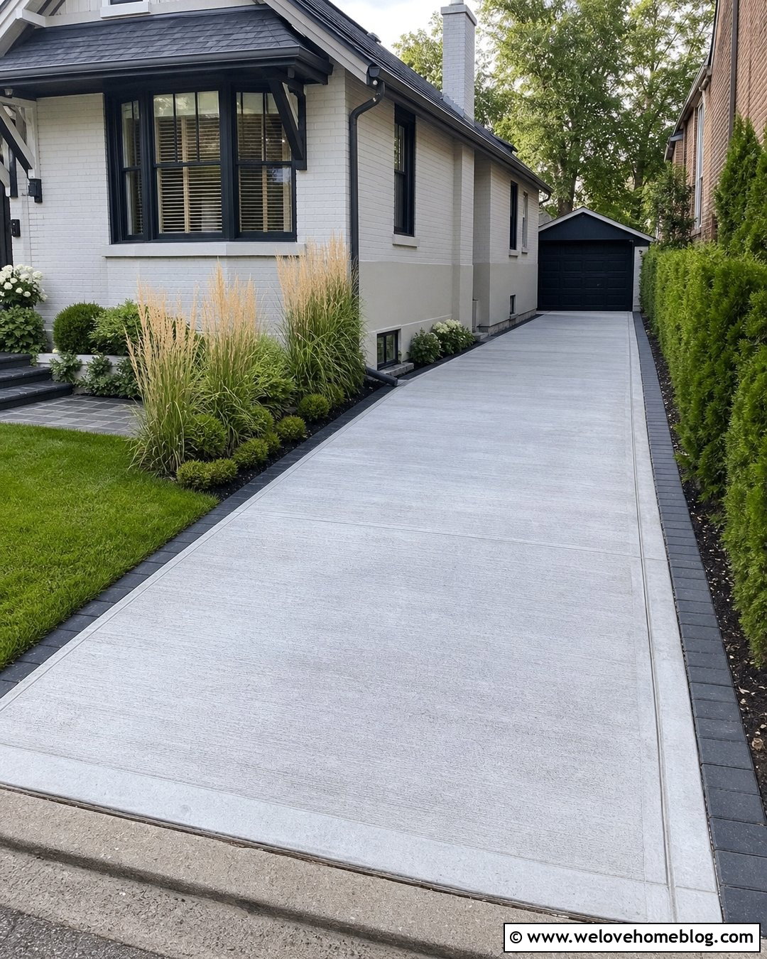 Narrow Driveway With Paver Parking Strip - 35 home driveway ideas