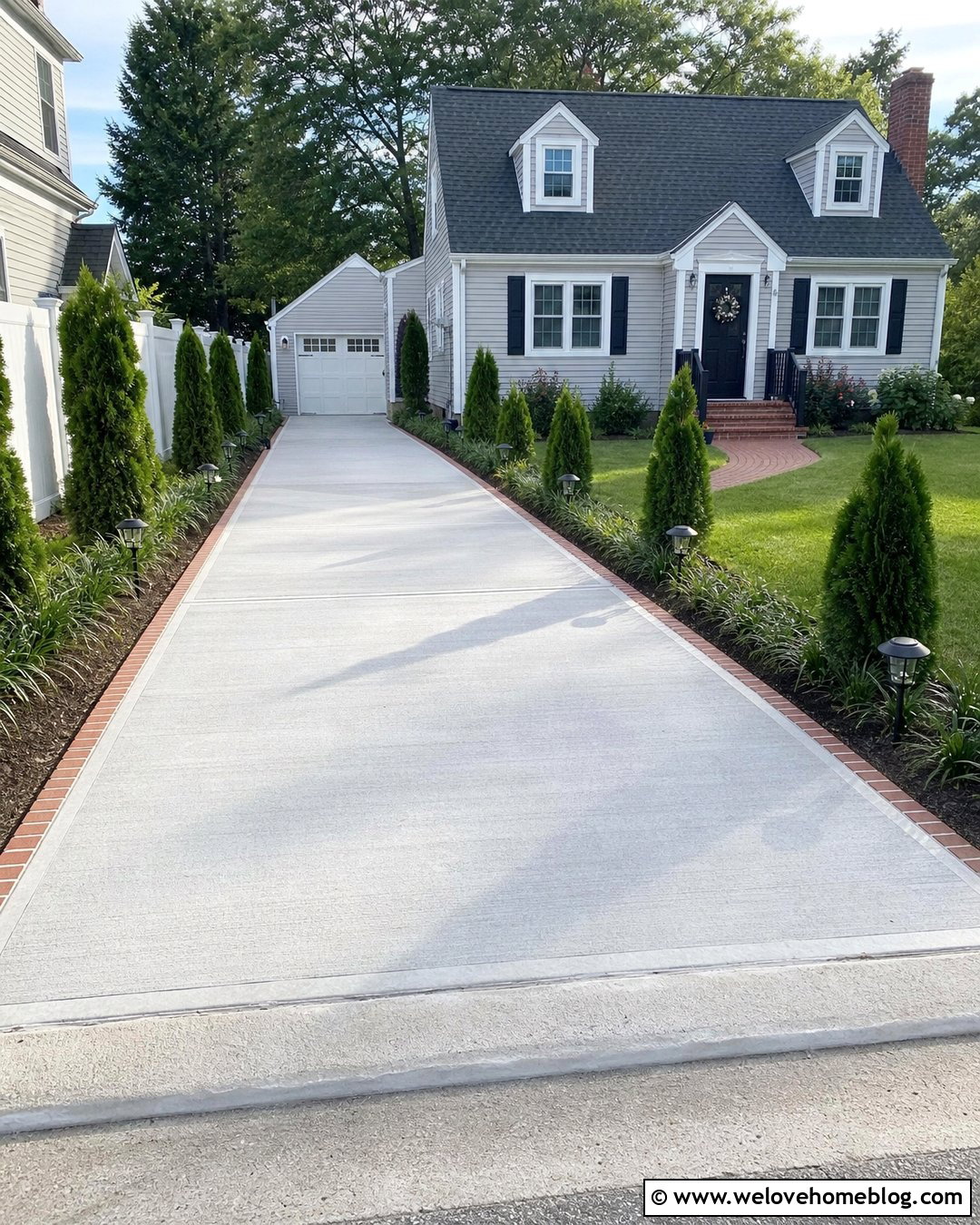 Narrow Driveway With Staggered Solar Marker Lights - 20 Driveway Markers Entrance Solar Lights Ideas
