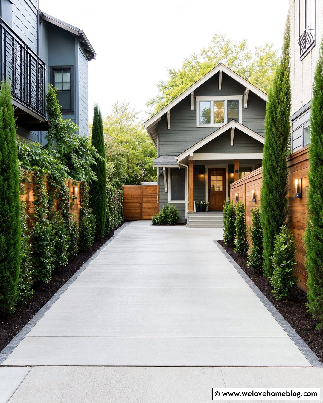 Narrow Driveway With Vertical Landscaping - 20 along the driveway landscaping ideas