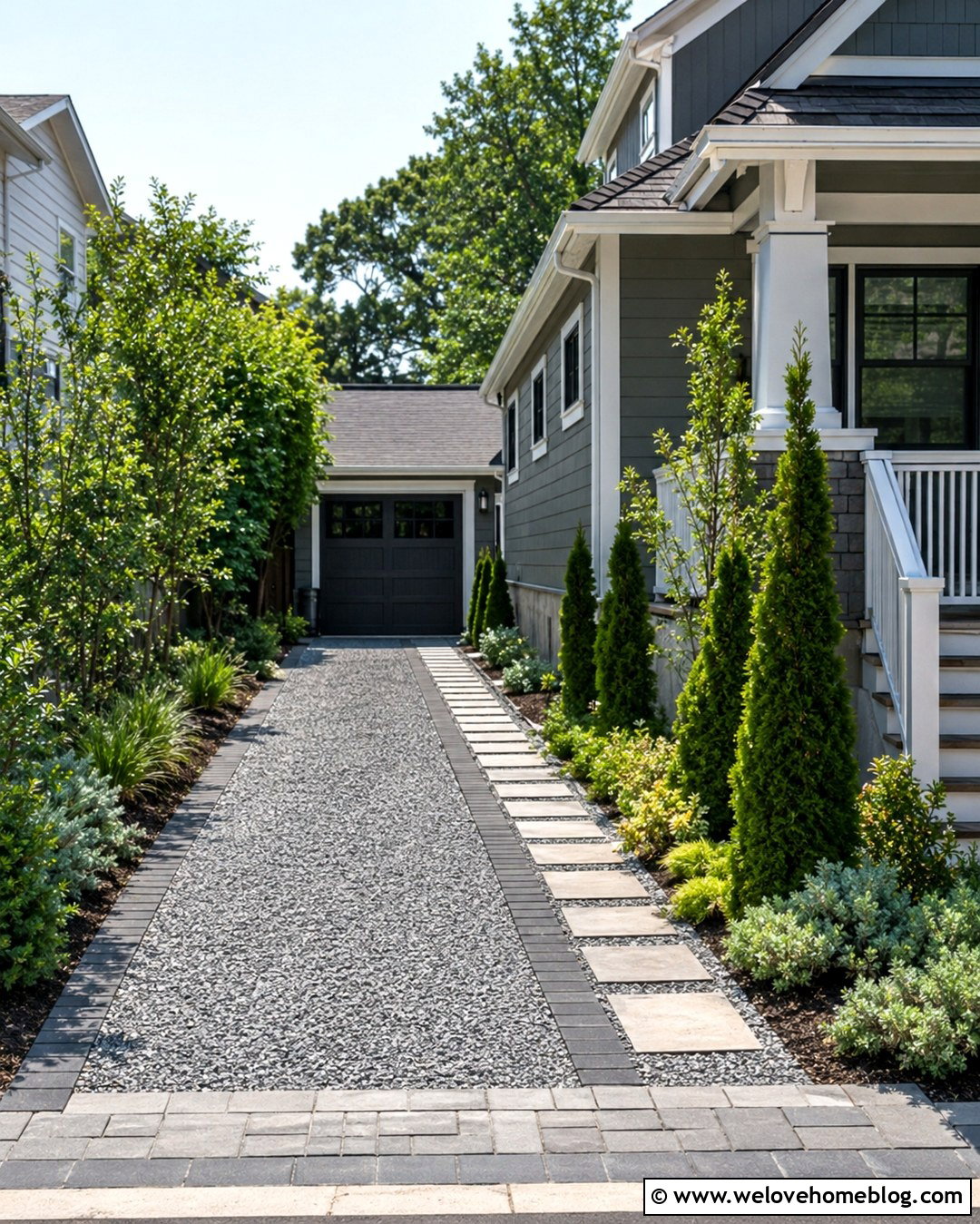 Narrow Gravel Driveway With Paver Edging - 20 Gravel For Driveway Ideas