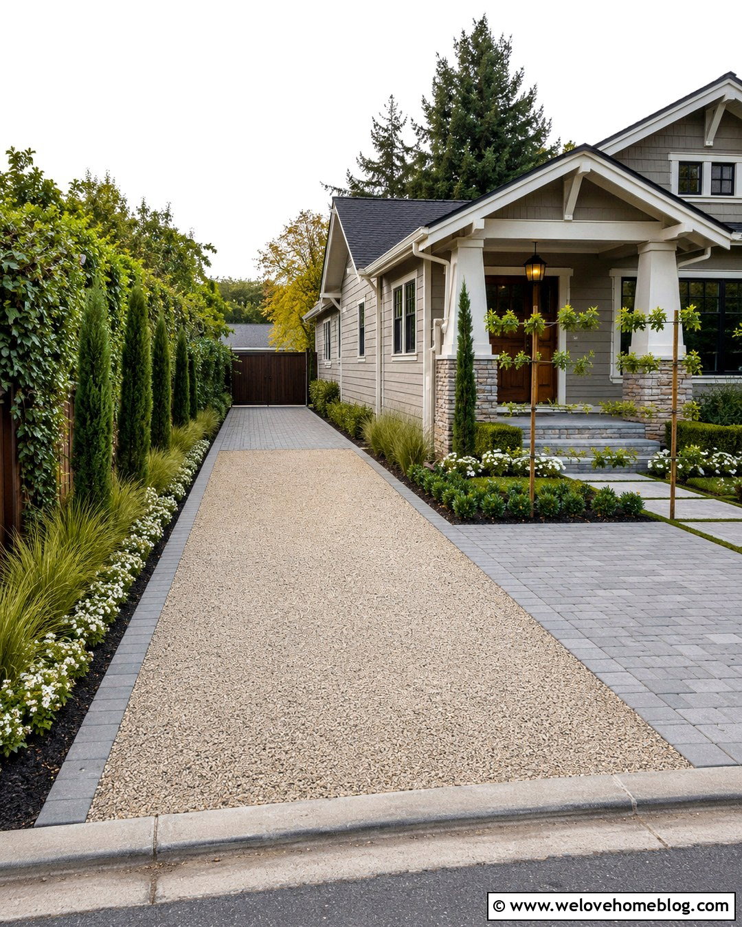 Narrow Gravel Driveway With Paver Edging - 20 Gravel Driveway With Pavers Ideas