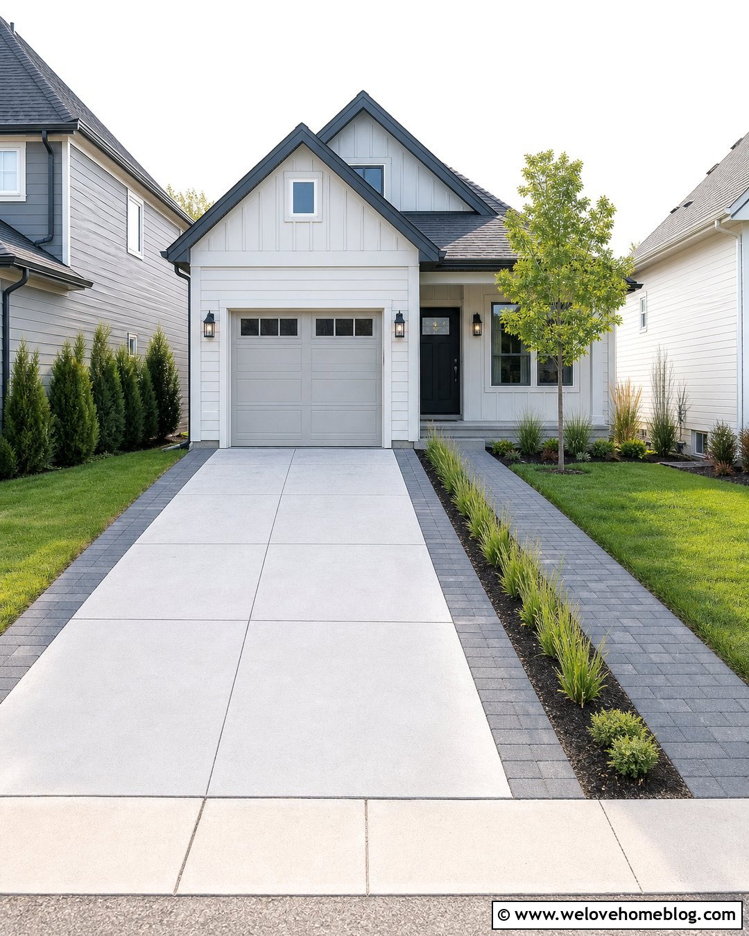 Narrow Lot Driveway With Low Landscaping - 40 widen driveway ideas