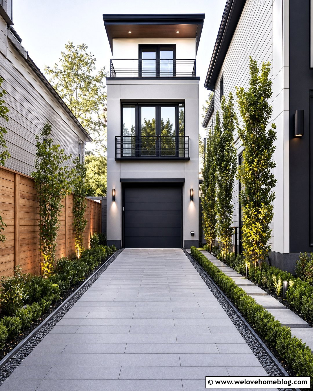 Narrow Modern Driveway - 35 Modern Driveway Design Ideas