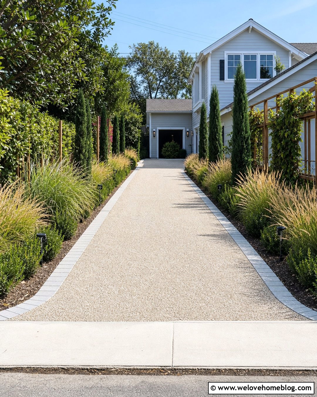 Narrow Resin Driveway With Light Borders - 40 resin driveway ideas