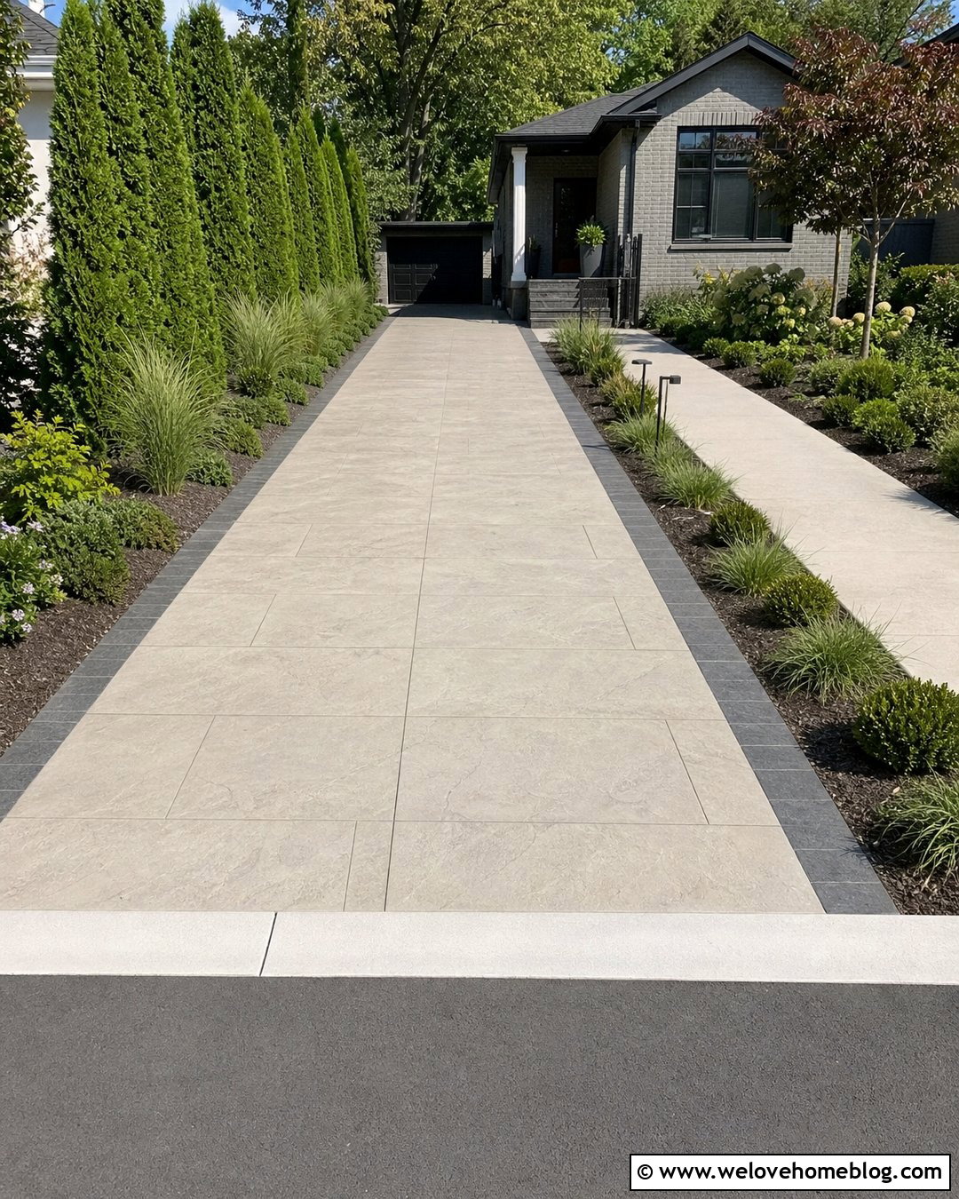 Narrow Stamped Concrete Driveway - 25 stamped driveway concrete ideas